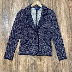 Pendleton blazer navy blue diamond fitted cotton